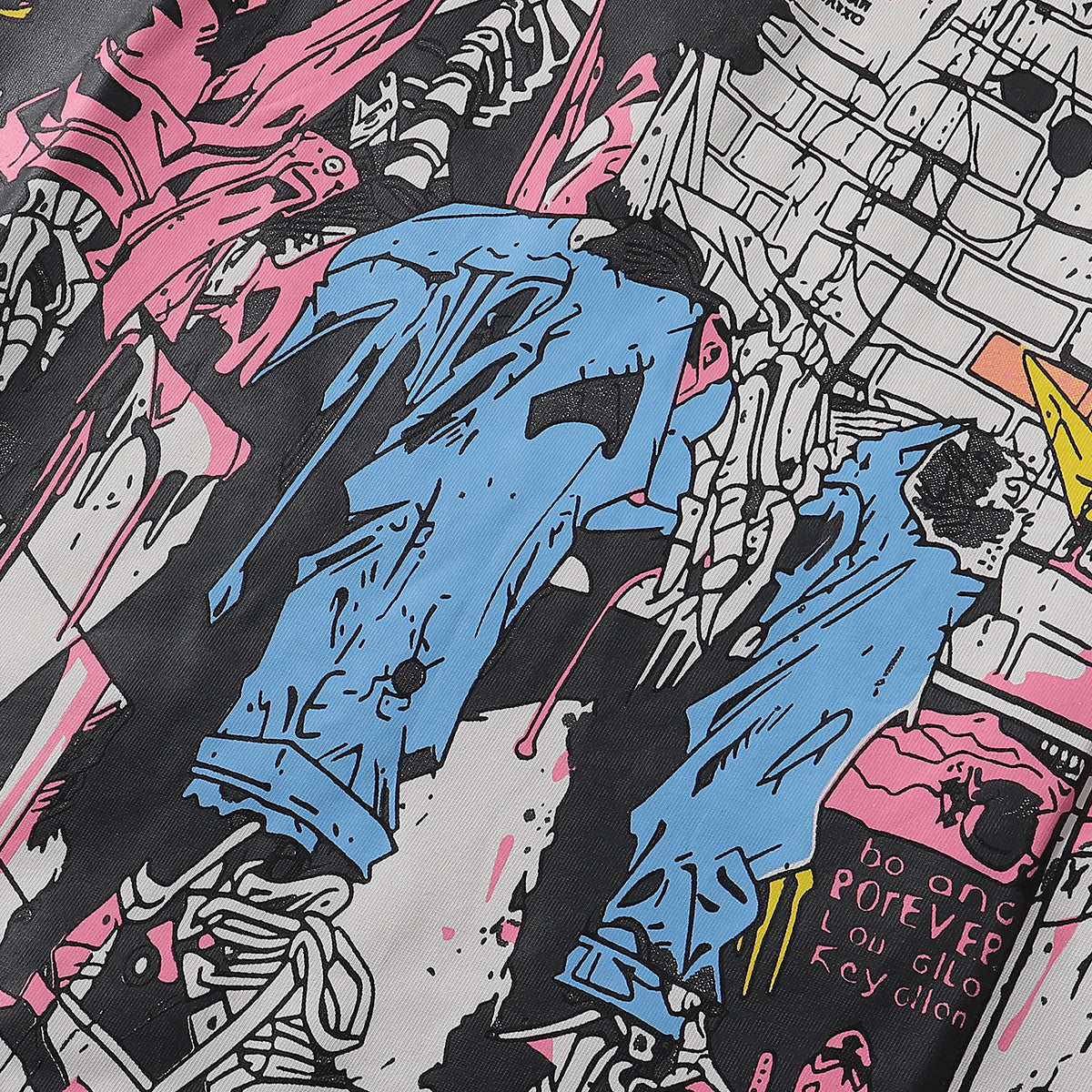Godspeed T-shirts Graffiti Wall Skull Artist Printing Cotton Casual Short Sleeves Men and Women